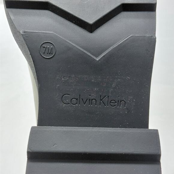 Calvin Klein Anissa Shearling Platform Chelsea Boots Women 7M Ivory Trendy Chic - Picture 13 of 14